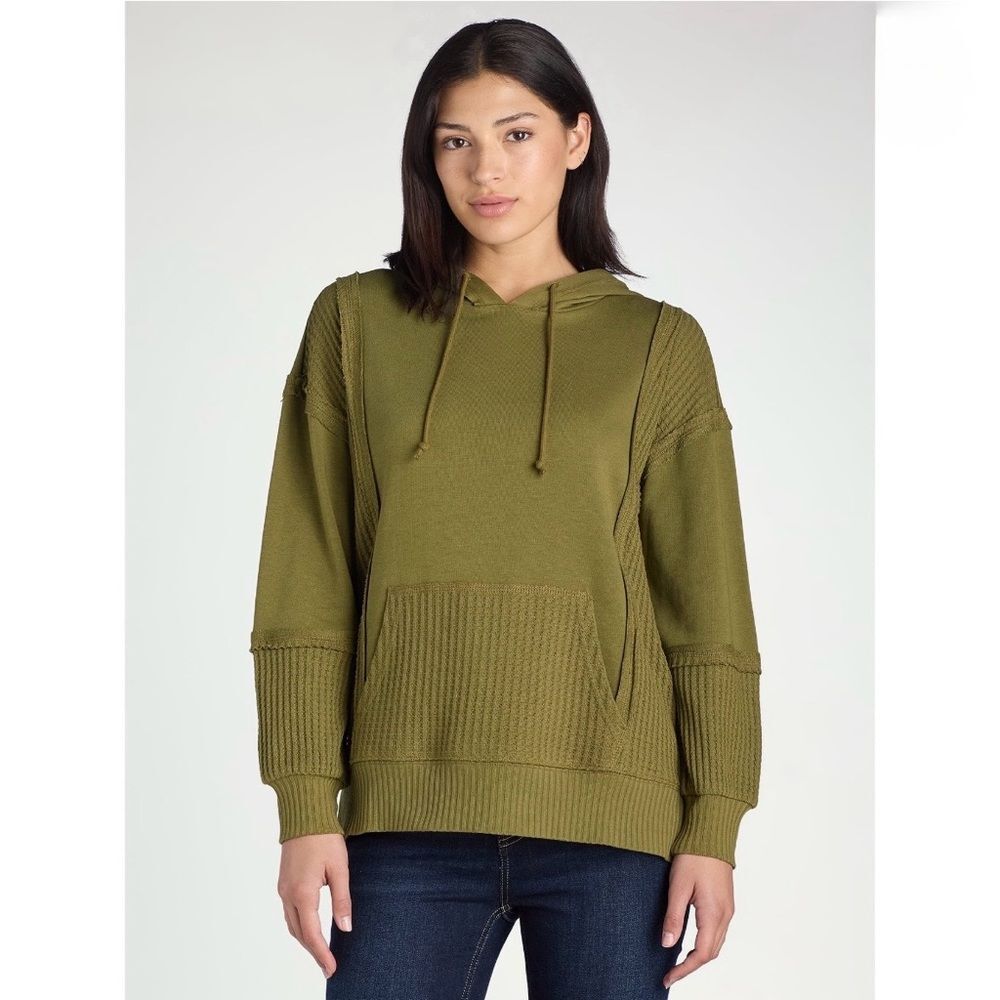 Time and Tru Green Waffle Hoodie Size XS
